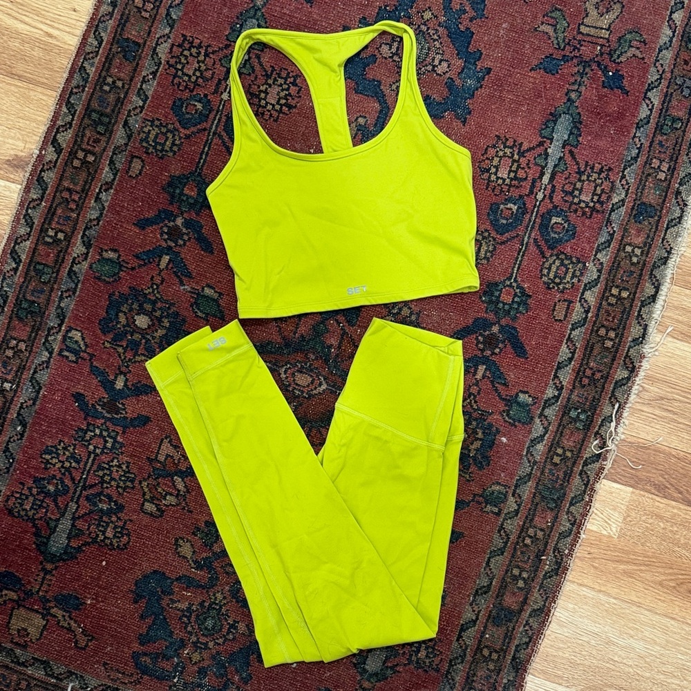 SET Active Neon Yellow Leggings & Sports Bra Set